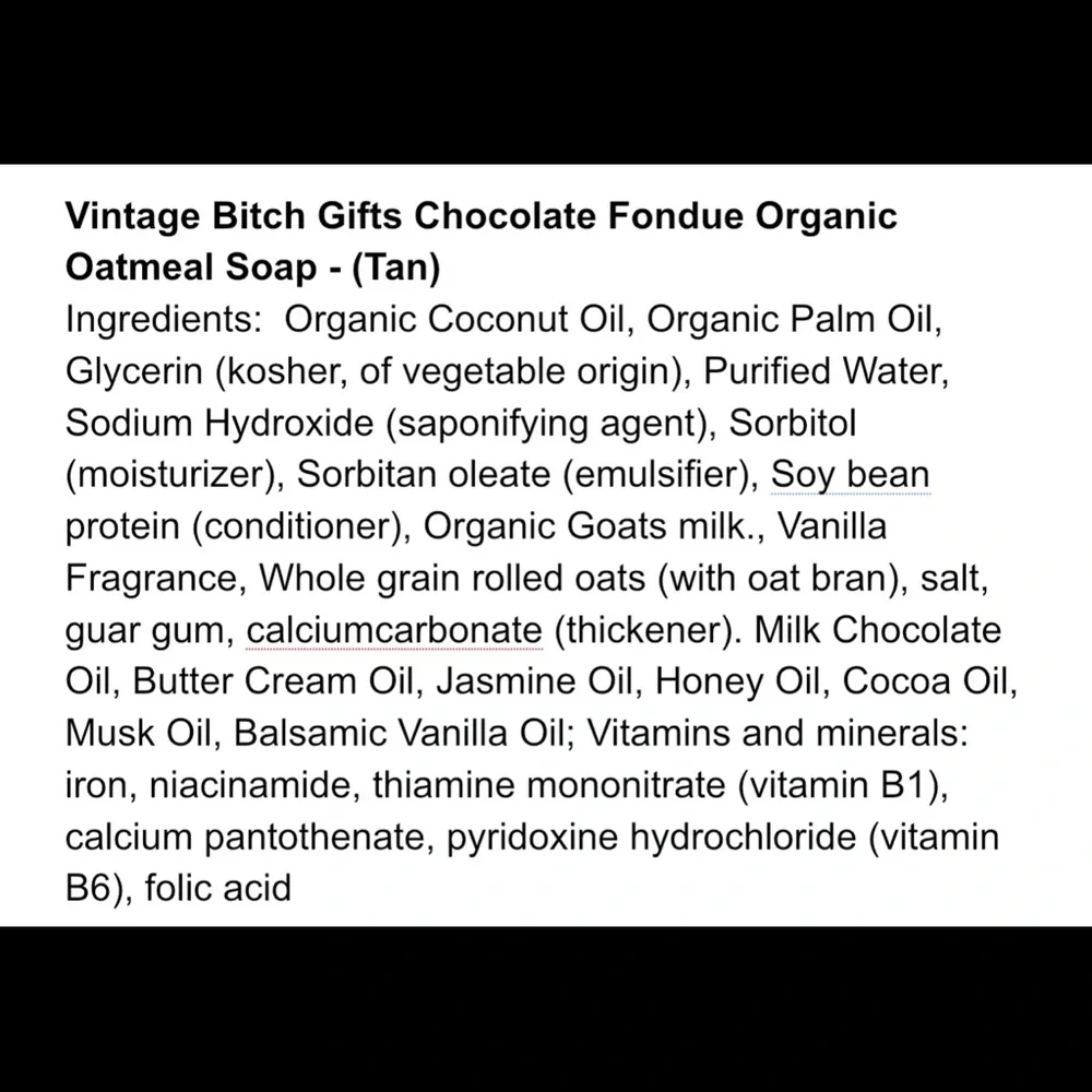 VintageBitch Gifts Handmade Chocolate Fondue Organic Oatmeal Soap - (Tan)